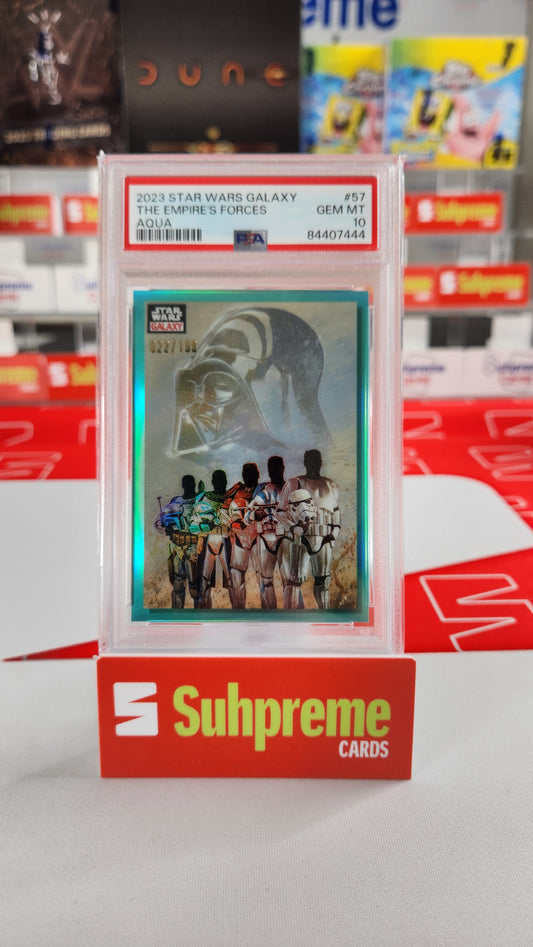 2023 Topps Galaxy Chrome The Empire's Forces Aqua Refractor /199 PSA 10